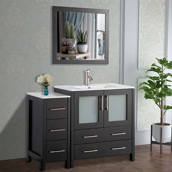 Vanity Art 42 Inch Single Sink Bathroom Vanity Set With Ceramic Vanity ...